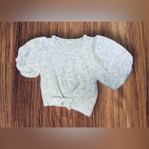 NWT Habitual Kids Girl's Exaggerated Sleeve Sweater, Gray SZ 10 - Picture 2 of 7